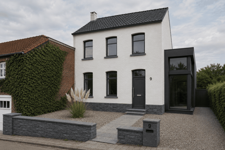 Rénovation de maison avec extension moderne pour prêt travaux et construction en wallonie