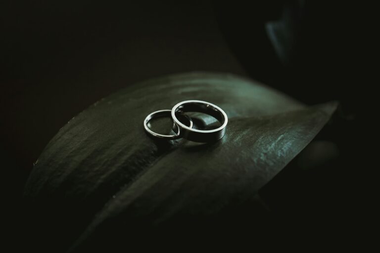 Photo illustrant le crédit divorce et le rachat de soulte avec deux alliances posées sur la feuille d'une plante d'intérieur